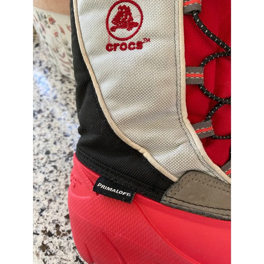 Crocs Snomini Snow Boots Kids C 12-13 Red Excellent Primaloft Insulated Winter